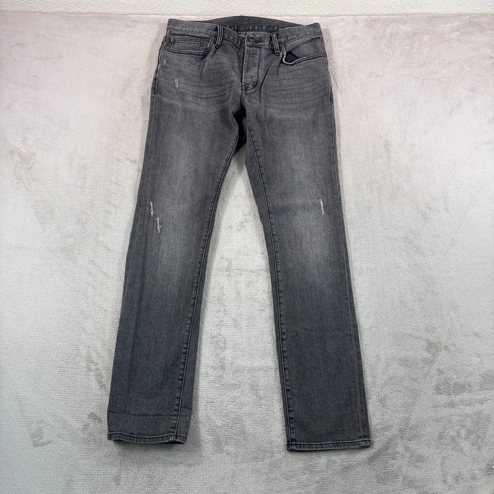 John Varvatos Wight Skinny Jeans In Grey Factory Distressed‎ Men 33x32 Designer